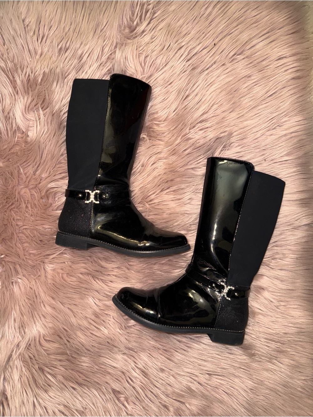 Girls Childrens place black boots. Size 3